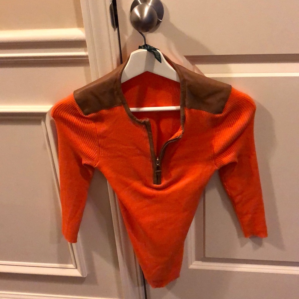 Lauren Ralph Lauren faux brown leather and orange